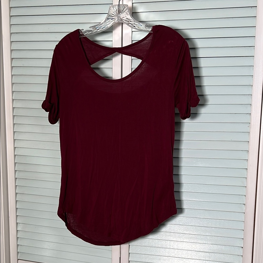Stylish Burgundy Women's Top